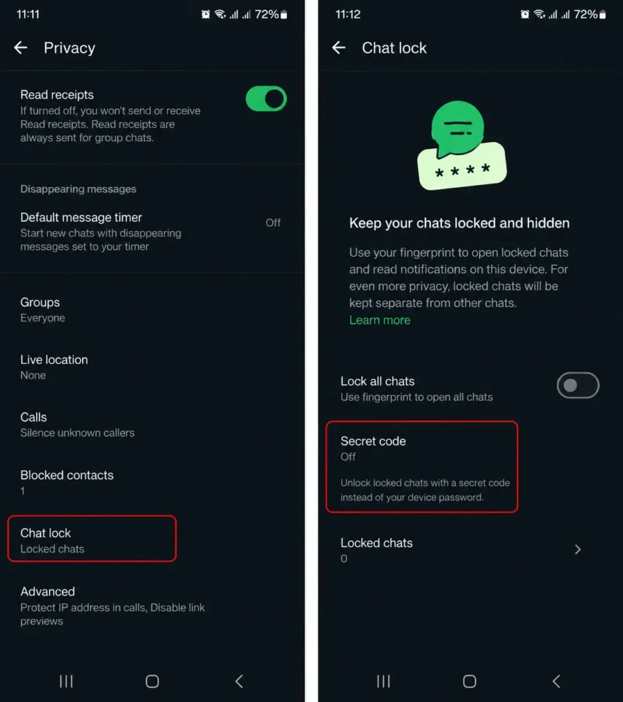 Lock Private Chats With Chat Lock and Secret Code 