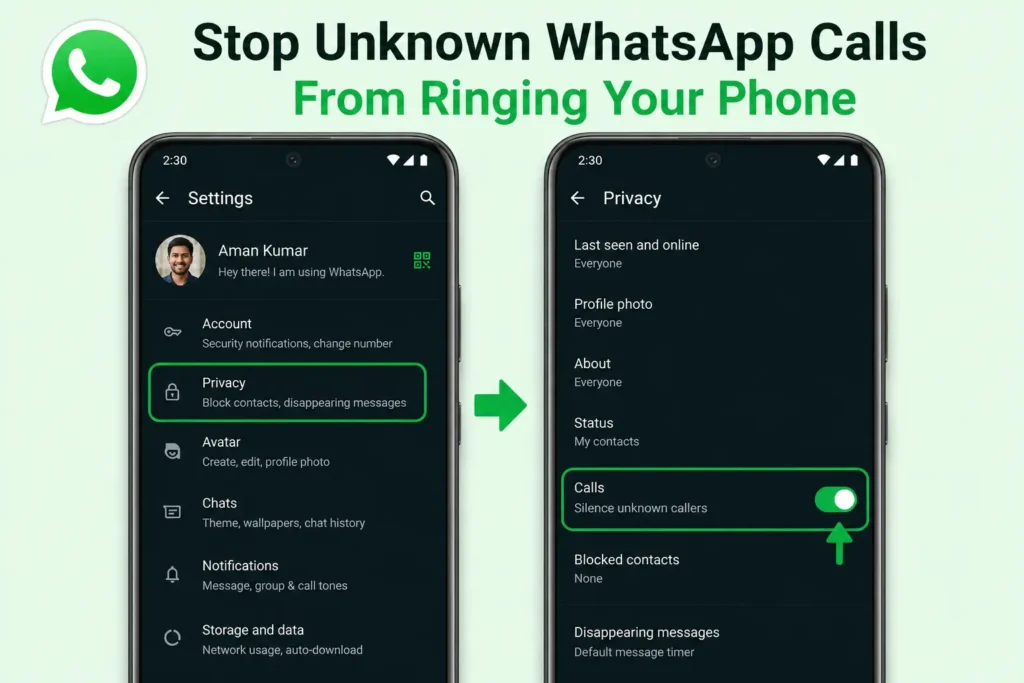 Stop Unknown WhatsApp Calls From Ringing Your Phone