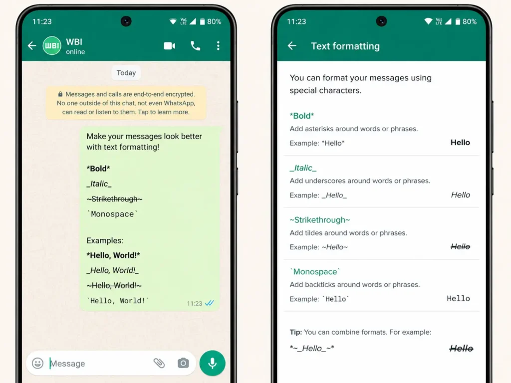 WhatsApp Messages Look Better With Text Formatting
